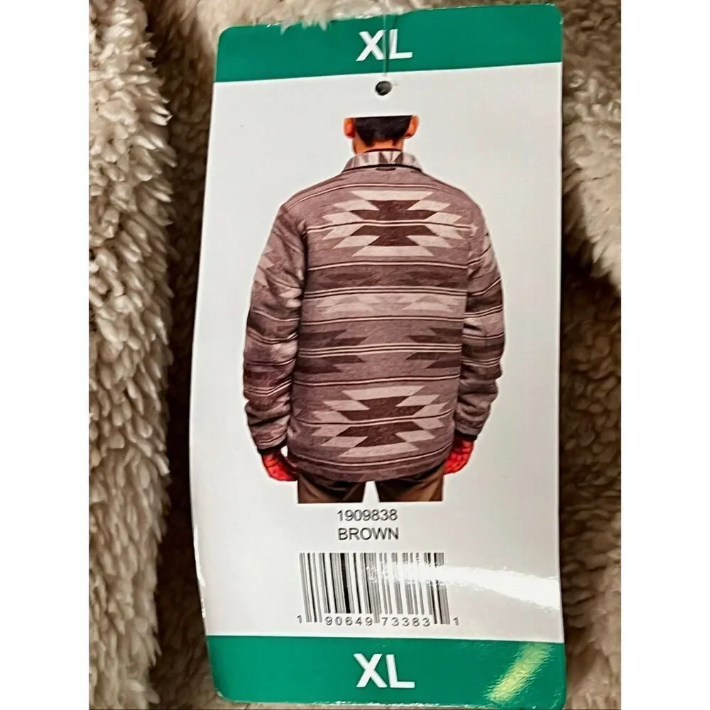 NWT JACHS New York Men's Aztec Sherpa-Lined Shirt Jacket Size XL